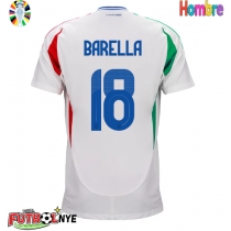 Camiseta Italia Nicolo Barella #18 Visitante Equipación Eurocopa 2024 manga corta